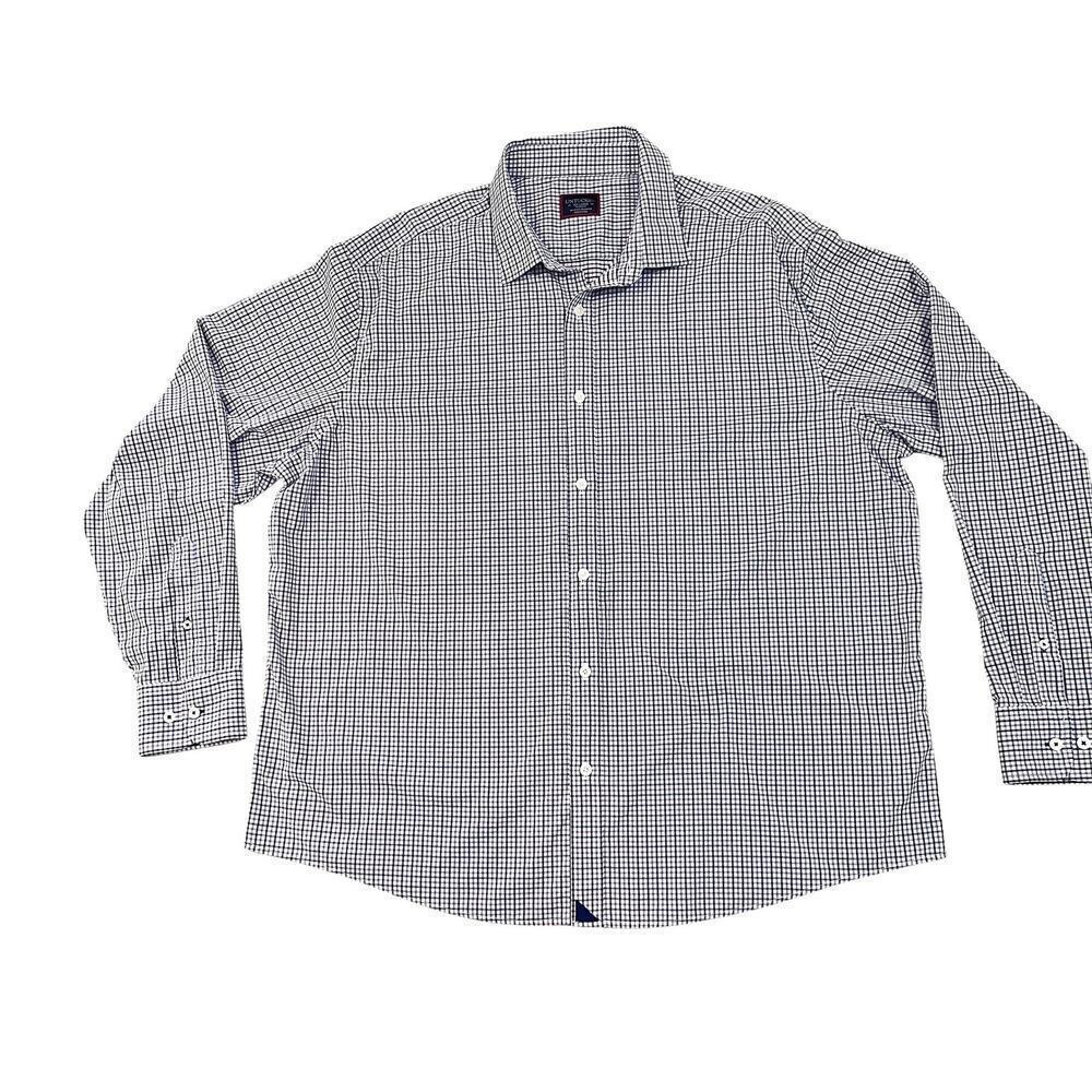 UNTUCKit Shirt Mens XX-Large Pink Blue Plaid Erbach Relaxed Fit Nylon Stretch